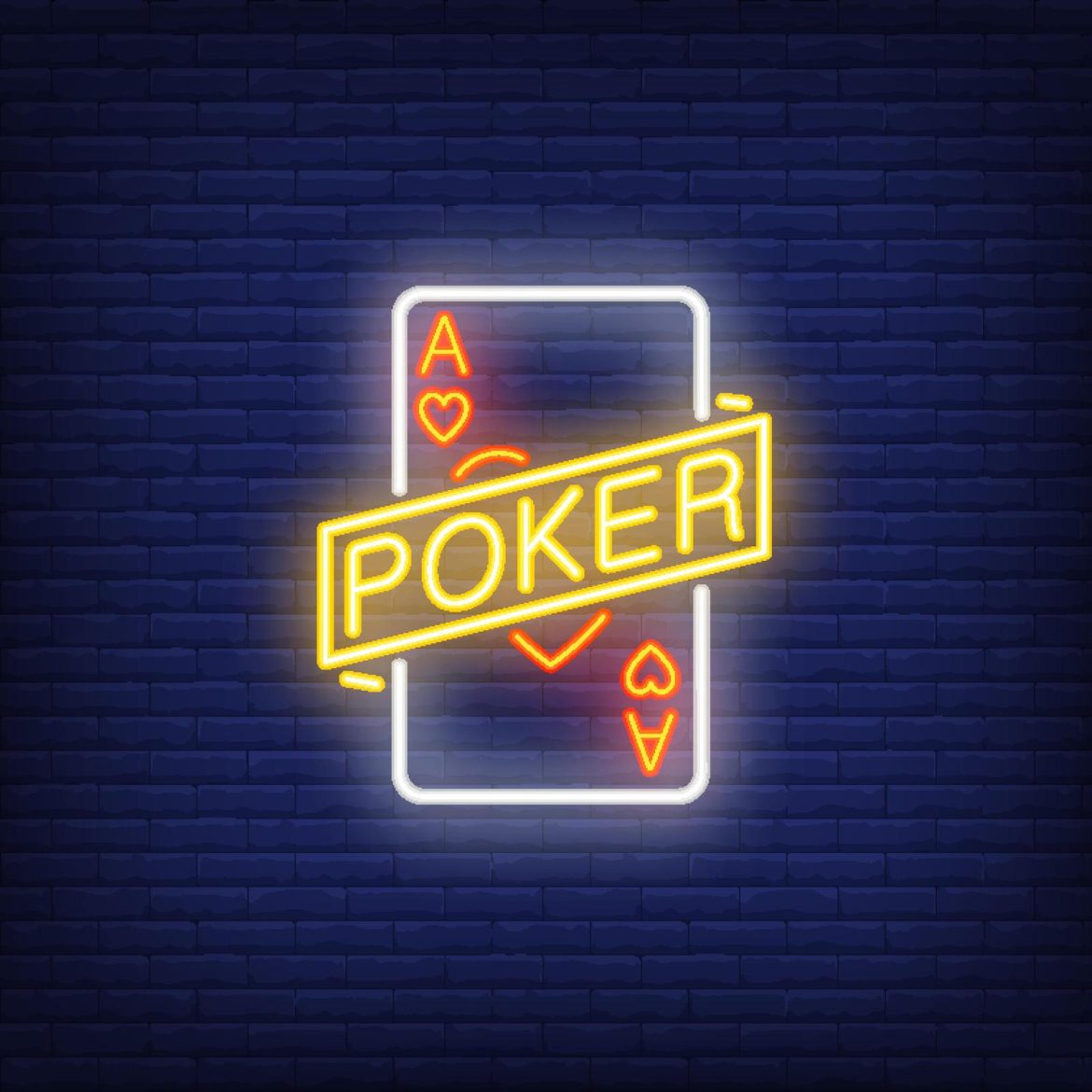 Poker neon sign