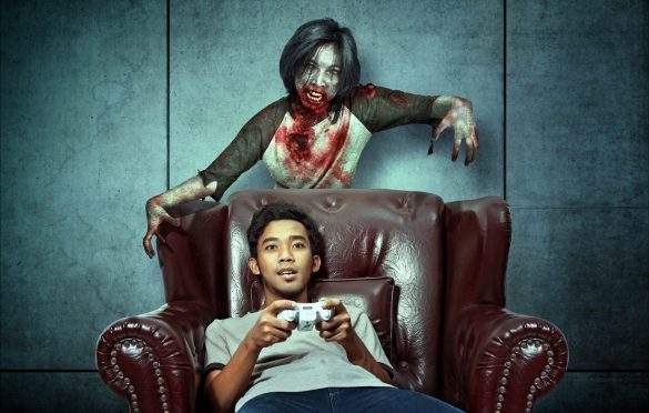 Child Playing a Horror Game